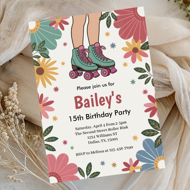 Retro Roller Skating Birthday Invitation (Creator Uploaded)