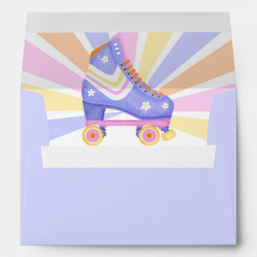Retro Roller Skating Birthday Party Envelope