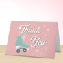 Retro Roller Skating Birthday Party Thank You Card