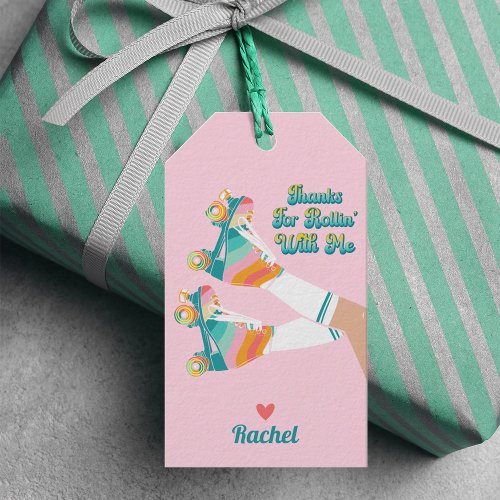 Retro Roller Skating Birthday Party Thank You Gift Tags