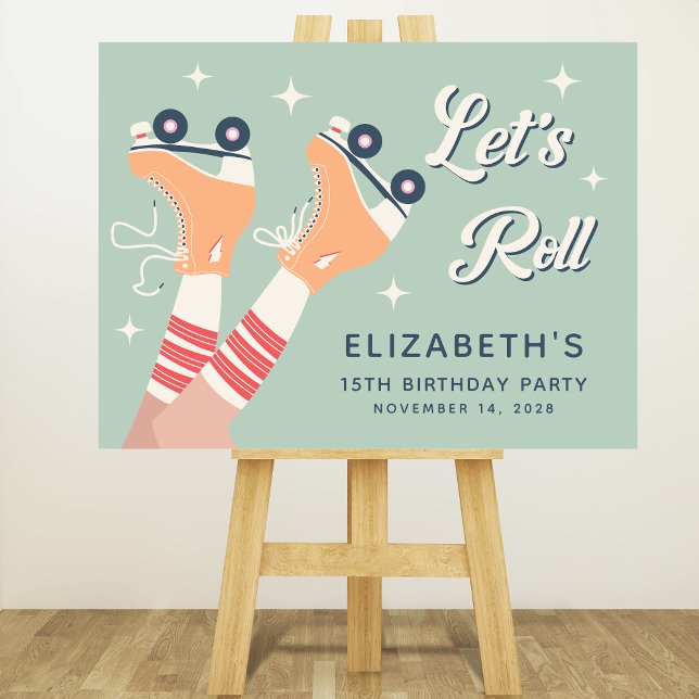 Retro Roller Skating Birthday Party Welcome Foam Board (Creator Uploaded)
