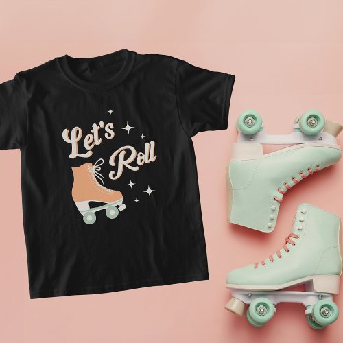 Retro Roller Skating Girls Birthday Party T_Shirt