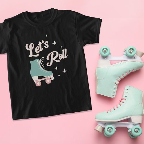 Retro Roller Skating Girls Birthday Party T_Shirt