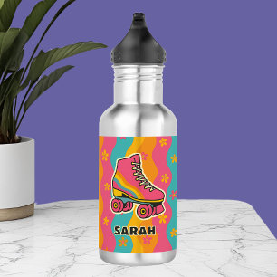 Retro Roller Skating Girls Stainless Steel Water Bottle