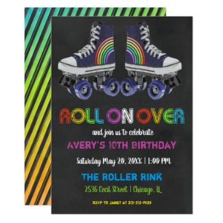 Retro Roller Skating Party Invitation