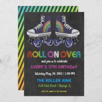 Retro Roller Skating Party Invitation