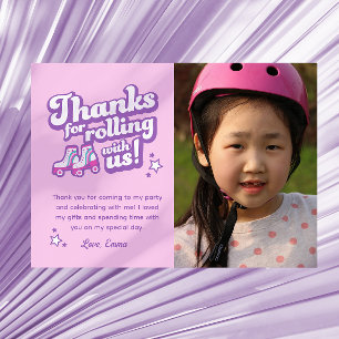 Retro Roller Skating Party Photo Thanks Download Invitation