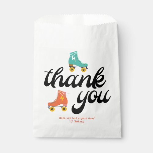 Retro Roller Skating Thank You Favor Bag