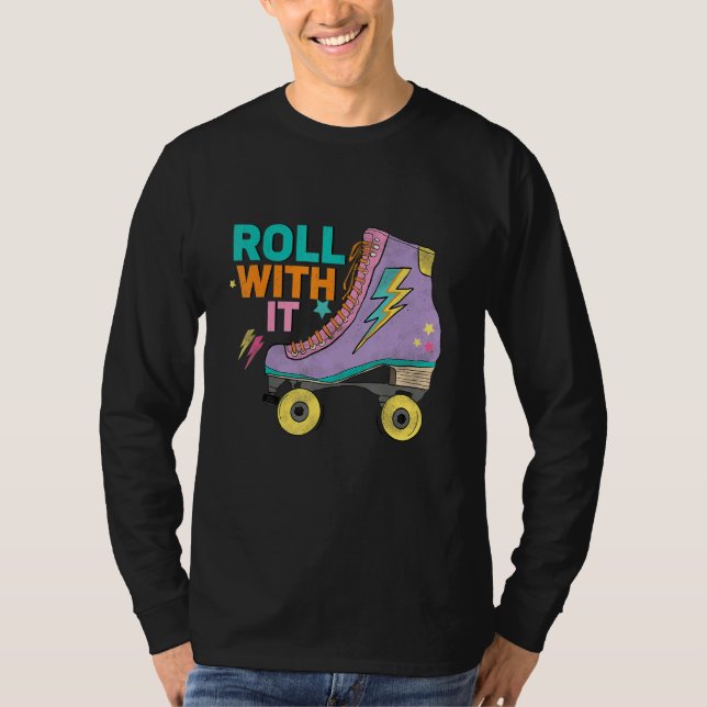 Retro Rollerskates 80's Derby Roller Skating for T T-Shirt (Front)
