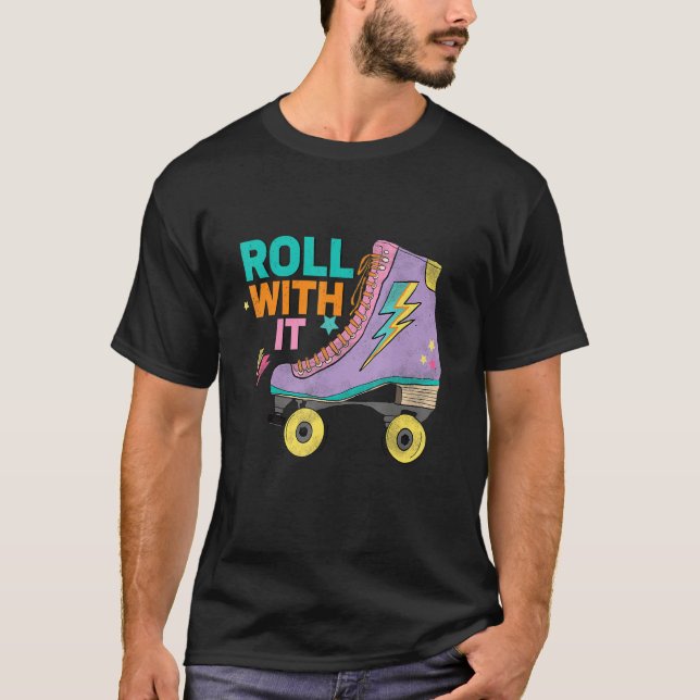 Retro Rollerskates 80's Derby Roller Skating for T T-Shirt (Front)