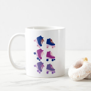 Retro Rollerskates Purple Pink Coffee Mug