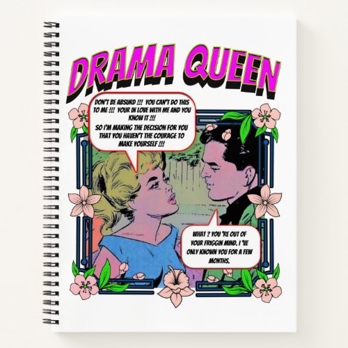 Retro Romance Comics _ Drama Queen _ Notebook