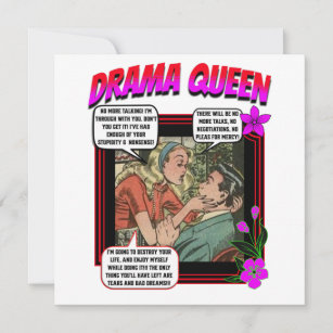 Retro Romance - Drama Queen - Greeting Card
