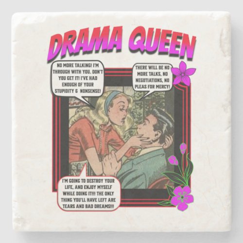 Retro Romance _ Drama Queen _ Stone Coaster