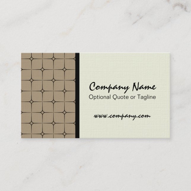 Retro Romance Patterned Business Card, Latte Card (Front)