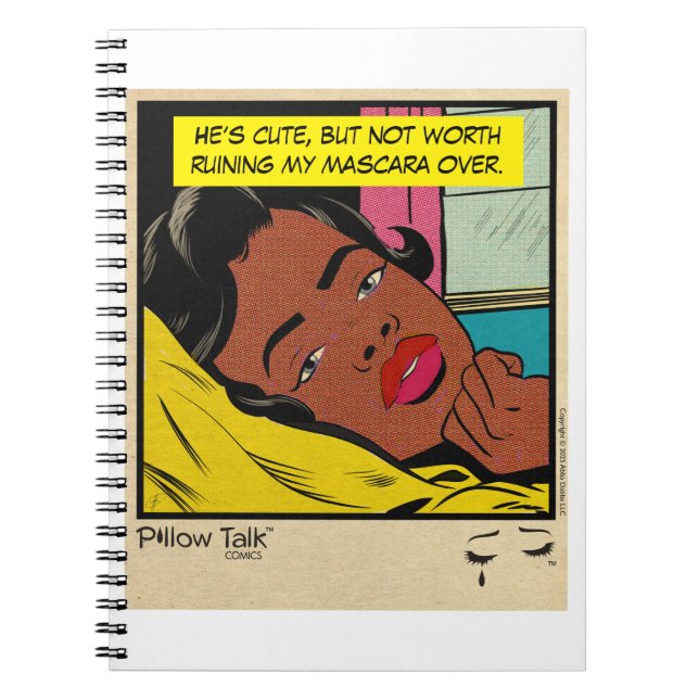 Retro Romance Vintage Comic: Pillow Talk Design Notebook (Front)