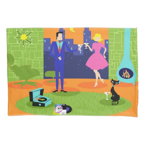 Retro Romantic Evening Couple Pillowcase