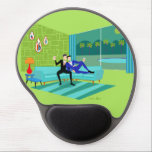 Retro Romantic Gay Couple Gel Mousepad<br><div class="desc">This Retro Romantic Gay Couple Gel Mousepad design is simply fabulous! The 1960s style, minimalist art design features an attractive couple enjoying a romantic evening. They are snuggled up on their beautiful, modern turquoise sectional, in their Palm Springs home. The sophisticated, lime green room prominently features a sloped green stone wall,...</div>