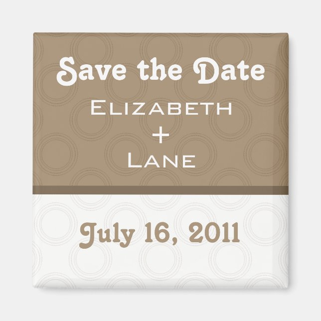Retro Romantic Save the Date Magnet (Front)
