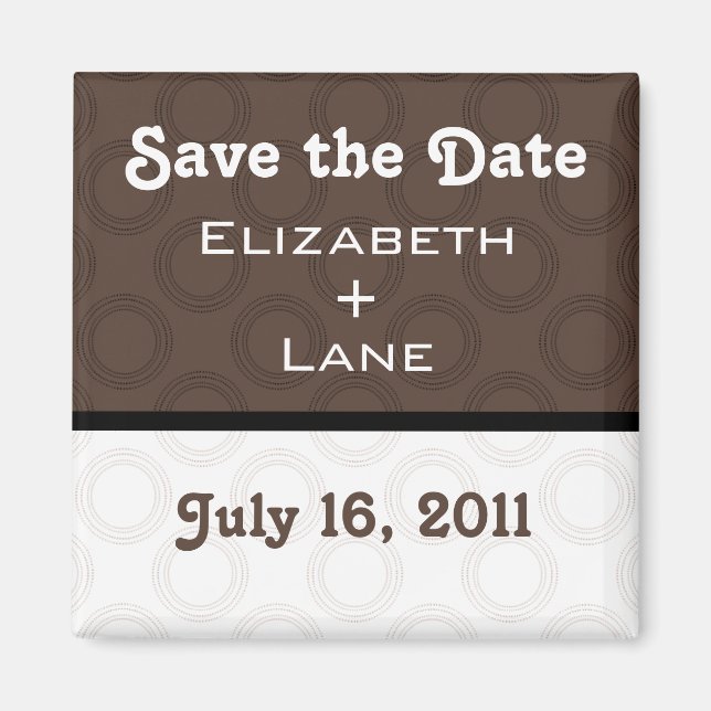 Retro Romantic Save the Date Magnet (Front)