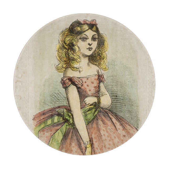 Retro Romantic Valentine's Day Card, 19th century Cutting Board (Front)
