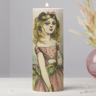 Retro Romantic Valentine's Day Card, 19th century Pillar Candle