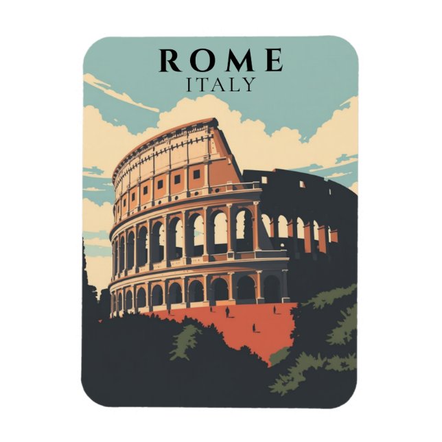 Retro Rome Italy Souvenir Classic Colosseum Magnet (Vertical)