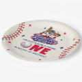 Retro Rookie of the Year Baseball 1st Birthday Paper Plates | Zazzle