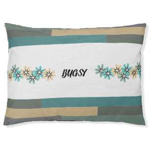 Retro Roost Bricks and Flowers Dog Bed