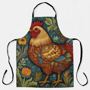 Retro rooster boho chic country chicken apron