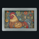 Retro rooster boho chic country chicken  belt buckle<br><div class="desc">Retro rooster boho chic country chicken</div>