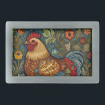 Retro rooster boho chic country chicken  belt buckle<br><div class="desc">Retro rooster boho chic country chicken</div>