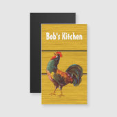 Retro Rooster Custom Magnetic Business Card (Front/Back)