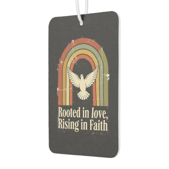 Retro rooted and rising faith design air freshener (Left)