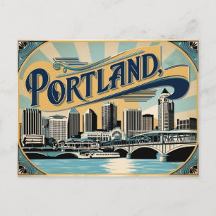 Retro Rose City Vintage Portland Charm Postcard