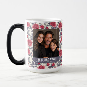Retro Rose Flower Step Dad Birthday Stanley Coffee Color Morph Mug