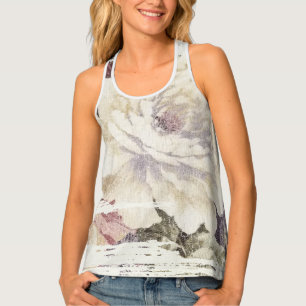 Retro Rose Upholstery Design Tank Top