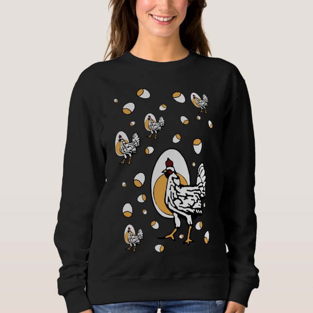 Retro Roseanne Chickens   Sweatshirt (Front)