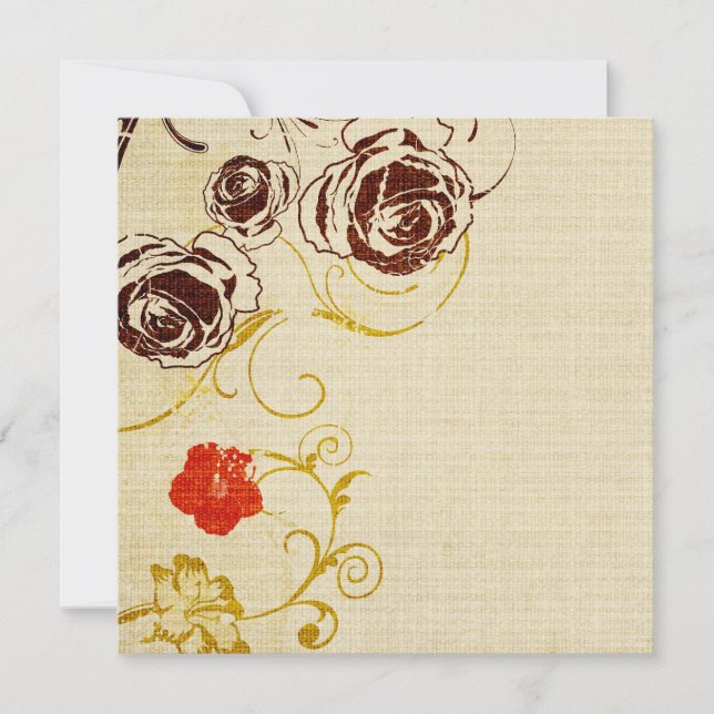 Retro roses Invitation (Front)