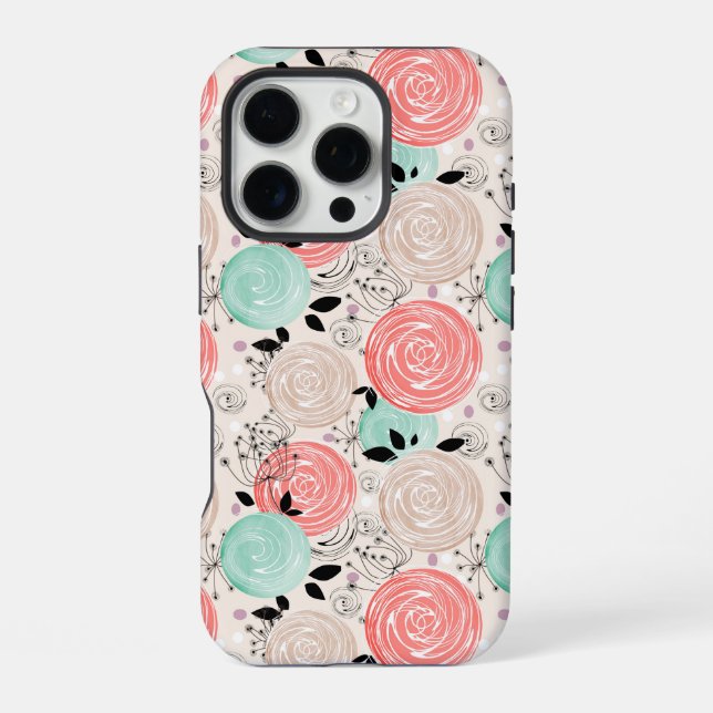 Retro, roses iphone case (Back)