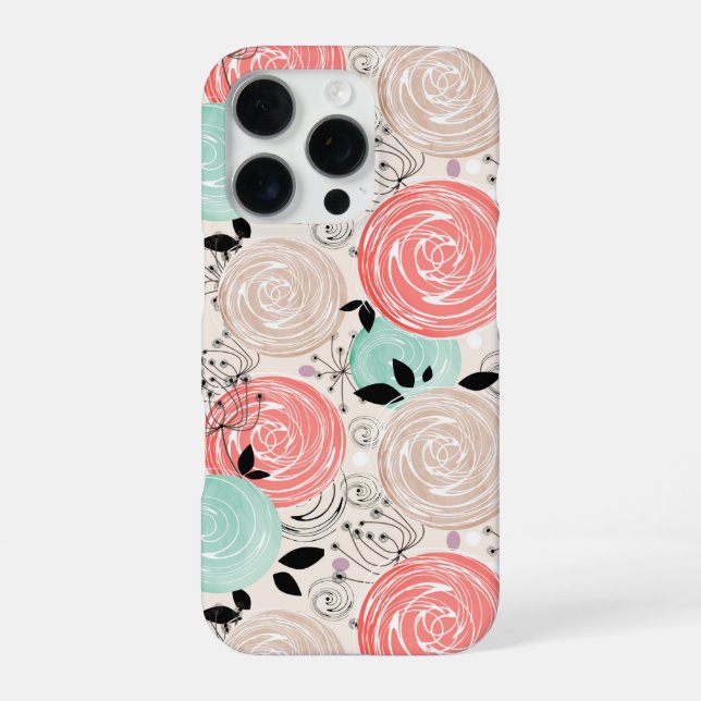 Retro, roses iPhone case (Back)