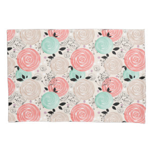 Retro, roses pillow case