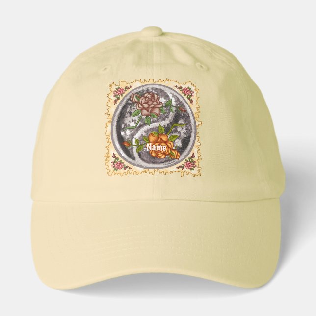 Retro Roses Yin Yang Hat (Front)