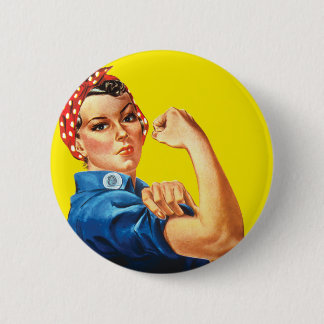 Retro Rosie the Riveter Feminist - We Can Do It Button