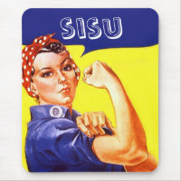 Retro Rosie the Riveter Sisu steady cool Strength