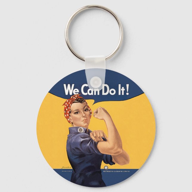 Retro Rosie We Can Do It Keychain (Front)