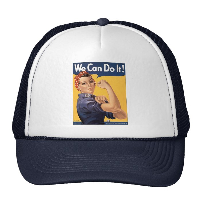 Retro Rosie We Can Do It Mesh Hats