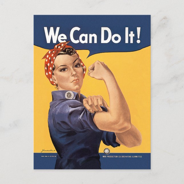 Retro Rosie We Can Do It Postcard (Front)