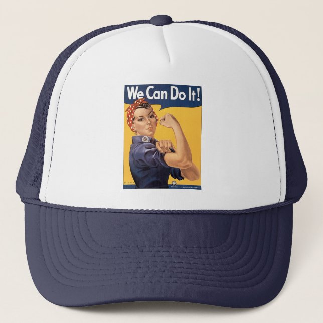 Retro Rosie We Can Do It Trucker Hat (Front)