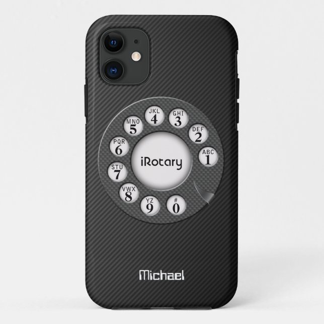 Retro Rotary Carbon Fiber Case (Back)